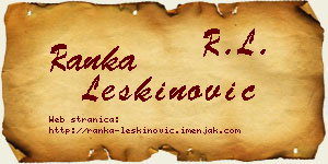 Ranka Leškinović vizit kartica